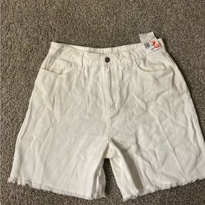 BONGO White High-Rise Denim Shorts